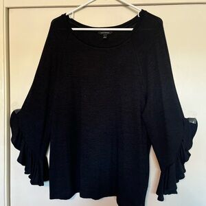 Banana Republic Black Top with Ruffled Sleeves